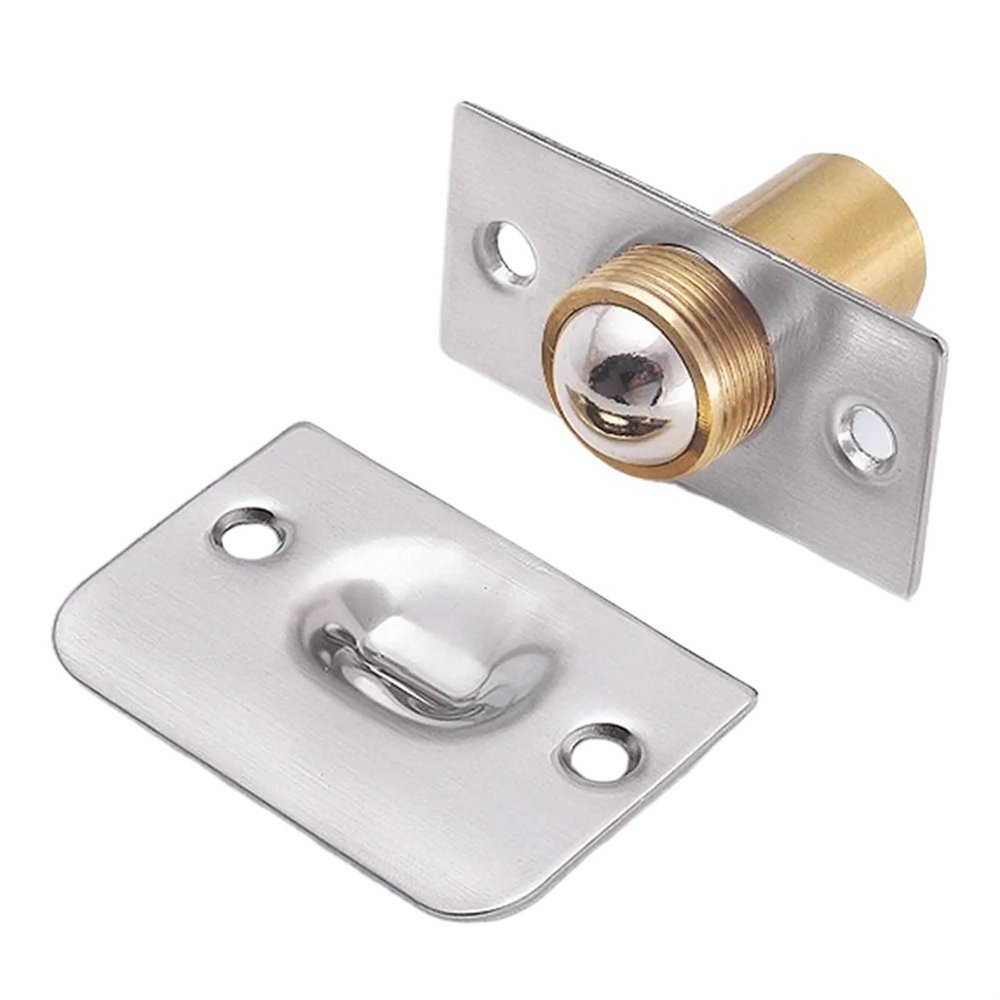 2PCS Furniture Door Latch Spring Invisible Wooden Cabinet Door Beads Lock Closet Ball Catch Latch Catcher Door Latches Touch