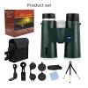 10x42 Professional Adult Binoculars with Tripod and Smartphone Adapter, for Bird Watching, Hunting, Concerts, and Travel - Green view 4