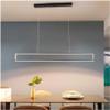SteFik Dimmable Modern Rectangle Chandelier Black Long Pool Table Lights - Linear LED Chandeliers Compatible with Dining Room - Kitchen Island Pendant Lamp - Compatible with Living Room, Bar, Office view 2