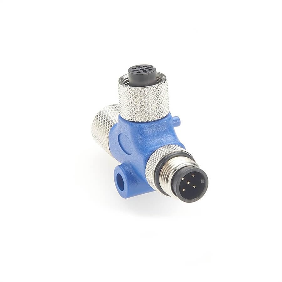 Keisnoaja Marine NMEA 2000 T Connector, M12 5Pin Dual Female to Male, Boat Network Splitting & Termination, Marine Grade, Yacht Maintenance