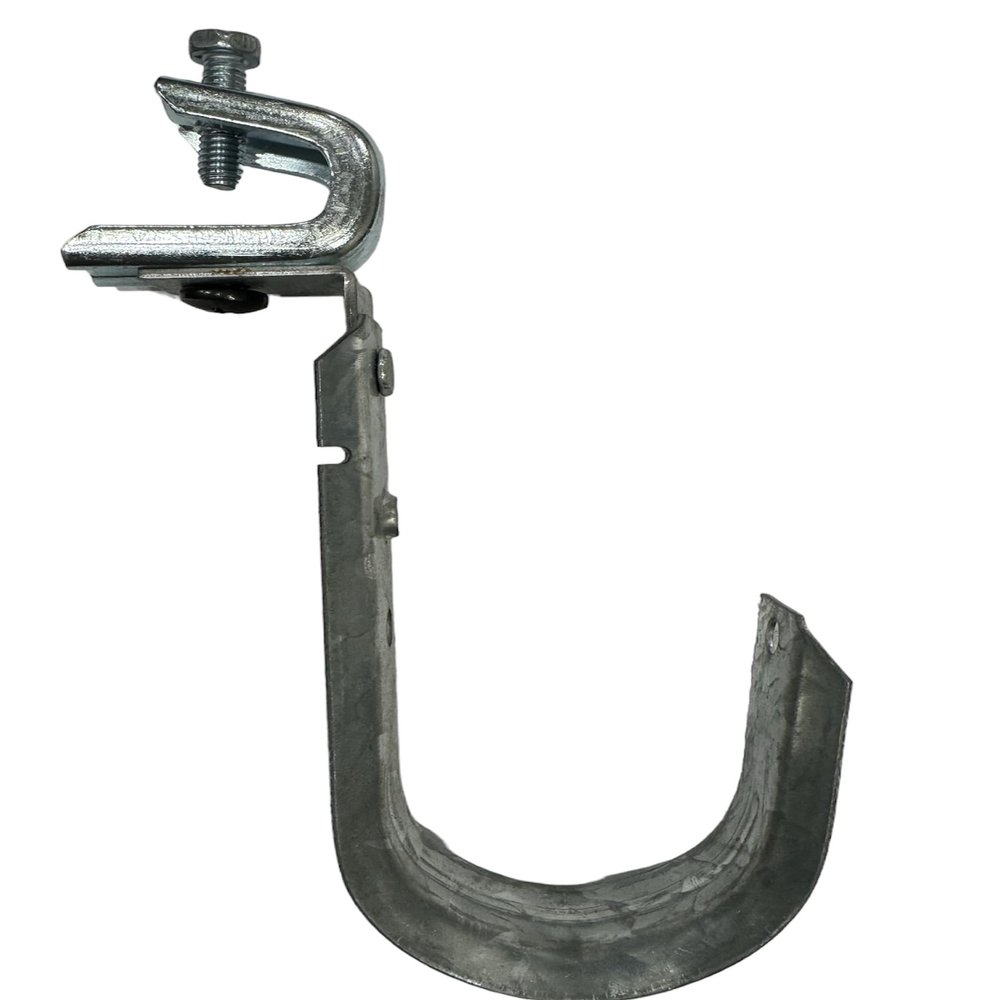 2 Inch Heavy Duty Metal Cable & Wire Support J-Hook Hangers with Heavy Duty Swivel Beam Clamp - 25 Pack