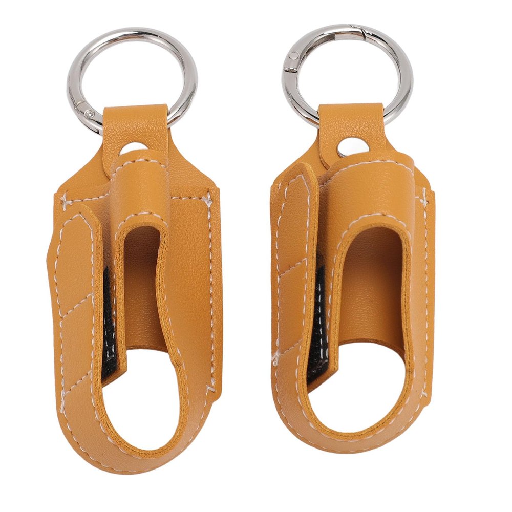 2pcs Inhaler Carrying Holder, Portable Travel Handy Holster, Mini Case Sleeve - Clasp Closure, PU Leather (Turmeric)