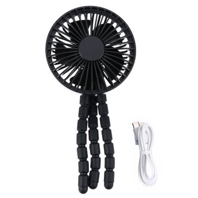 Gadpiparty Flexible Tripod Fan Silent Rechargeable Mute Fan for Strollers Outdoor and Desk Use Airflow Detachable Cover for Easy Cleaning
