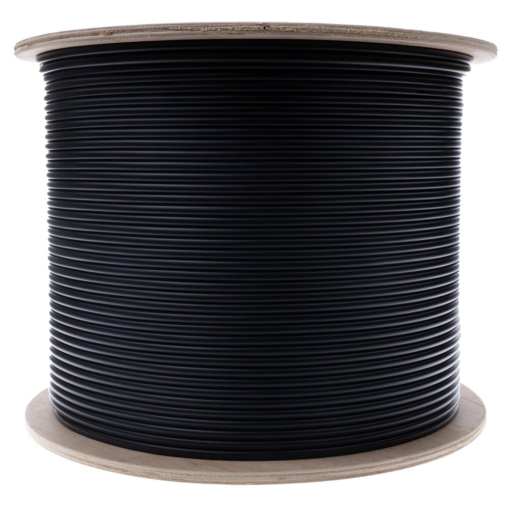 1000ft Black Indoor/Outdoor Fiber Optic Cable Spool - 2-Strand Fiber Multimode 50/125 OM3, GR-409-CORE,10 Gbit, Riser Rated - UL Certified