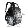 Dwrepo Silver Geometric Figure Print Laptop Backpack 15.7 Inch Waterproof Work Bag Casual Daypack for Women Men view 2