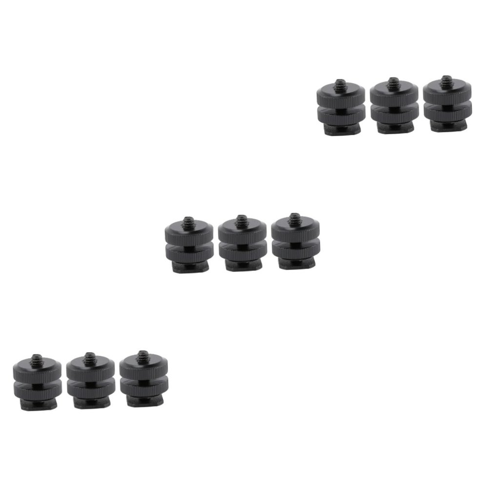 Gadpiparty 9pcs Adapter Hot Shoe Mount DSLR Cameras Screw Tripod Compatible Black