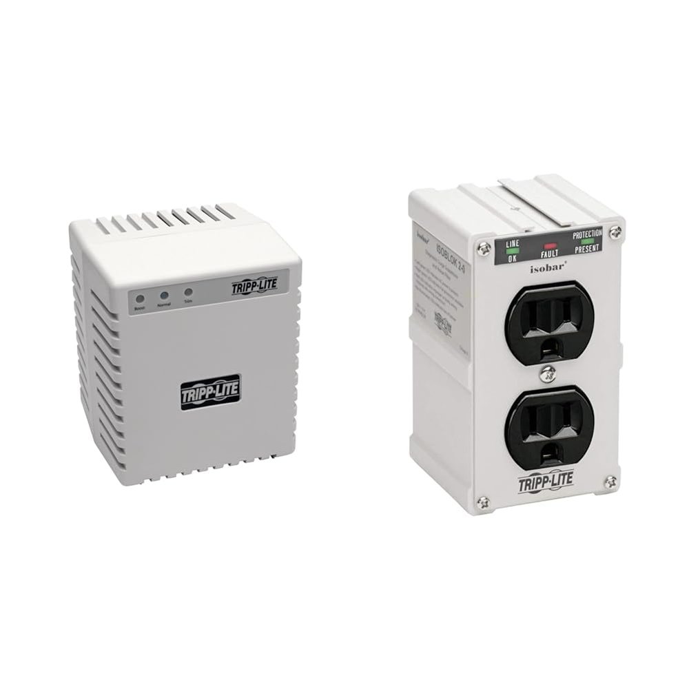 Tripp Lite 600W 120V Power Conditioner & Isobar 2 Outlet Surge Protector Power Strip