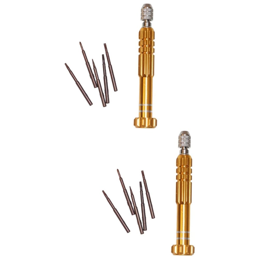 OSALADI 2pcs Multi-function Mini Screwdriver Mobile Portable Tool Kit Magnetic Random Color for Electronics and Daily Use