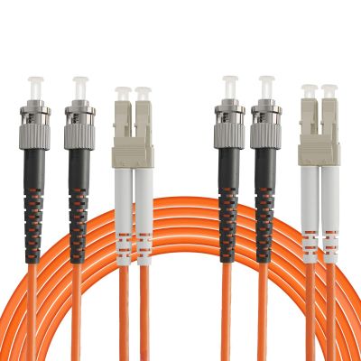 Eardion 3Meters LC to ST Fiber Patch Cable, 3M (9.84ft) Multimode Duplex 50/125um OM2 Fiber Jumper- LC/UPC-ST/UPC Patch Cords Orange-3M (2Pack)