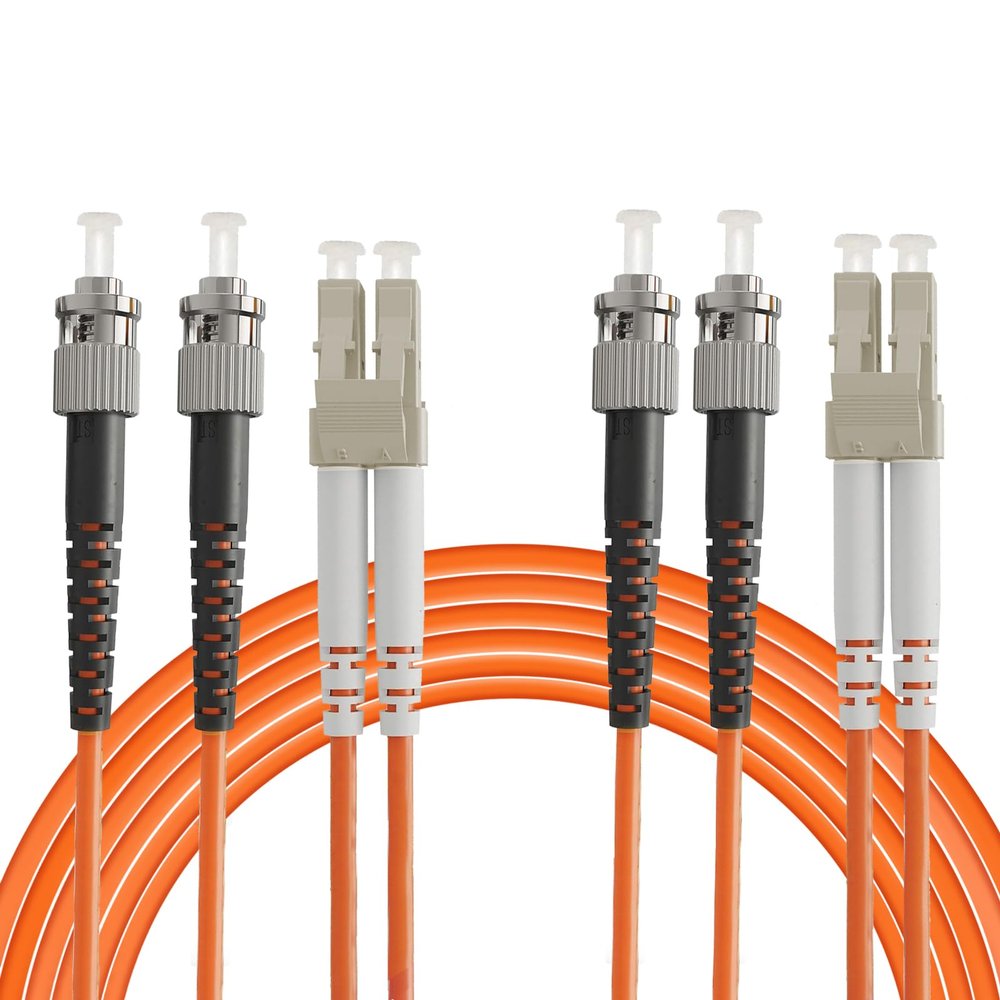 Eardion 3Meters LC to ST Fiber Patch Cable, 3M (9.84ft) Multimode Duplex 50/125um OM2 Fiber Jumper- LC/UPC-ST/UPC Patch Cords Orange-3M (2Pack)