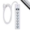 GE 6-Outlet Surge Protector, 6 Ft Extension Cord, Power Strip, 800 Joules & Pro 6-Outlet Surge Protector, 2 Ft Extension Cord, 620 Joules view 2