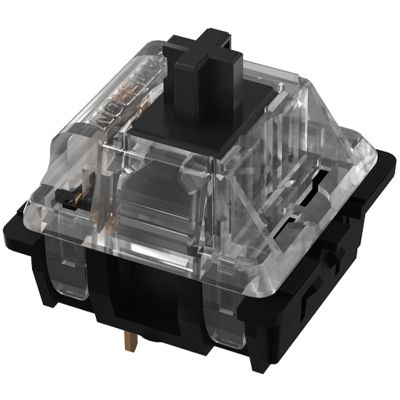 GATERON KS-8 Black Keyboard Switches, Linear 5 Pin Through-Hole LED Compatible for MX Mechanical Keyboard(35PCS,Black)