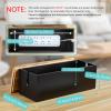 Bivvclaz Large Cable Management Box, Wooden Cord Organizer Box for Desk, Floor, Office to Hide Extension Cords Power Stripes Surge Protectors Chargers Wires, Black view 2