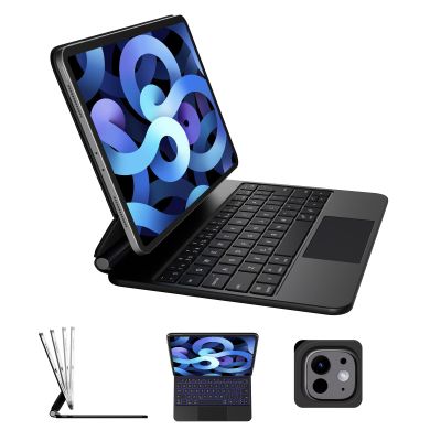 Floating Cantilever Keyboard Case for iPad Air 11'' (M3 2025 / M2 2024)/iPad Pro 11'' 1-4th Gen  Portable Magic-Style Trackpad Case with Ergonomic Typing, Fit for iPad Air 5th/4th Gen, 1.5lbs-Black