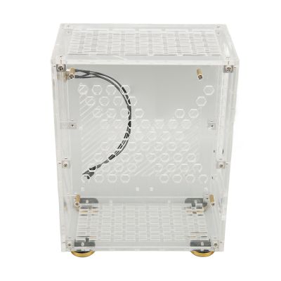 BTSEURY Mini ITX Case,Clear Acrylic ITX Computer Case 360 Degree Cooling Cushioning Foot Pads Mini PC Case for Flex 1U Power 2.5in SSD 4.3L (Transparent)