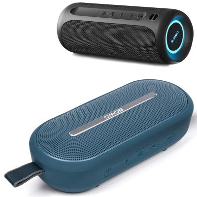Portable Speaker, Wireless Bluetooth Speaker, IPX7 Waterproof, 25W Loud Stereo Sound, Bassboom Technology, Built-in Mic, 16H Playtime with Lights for Home Outdoor