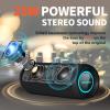 Portable Speaker, Wireless Bluetooth Speaker, IPX7 Waterproof, 25W Loud Stereo Sound, Bassboom Technology, Built-in Mic, 16H Playtime with Lights for Home Outdoor view 2