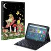 EDGFRTOIO Keyboard Case for Kindle Fire Max 11 (13th Generation, 2023 Release), PU Leather Keyboard Cover with Detachable Wireless Bluetooth Keyboard, Auto Wake/Sleep, Aesthetic Mushroom Frog view 1