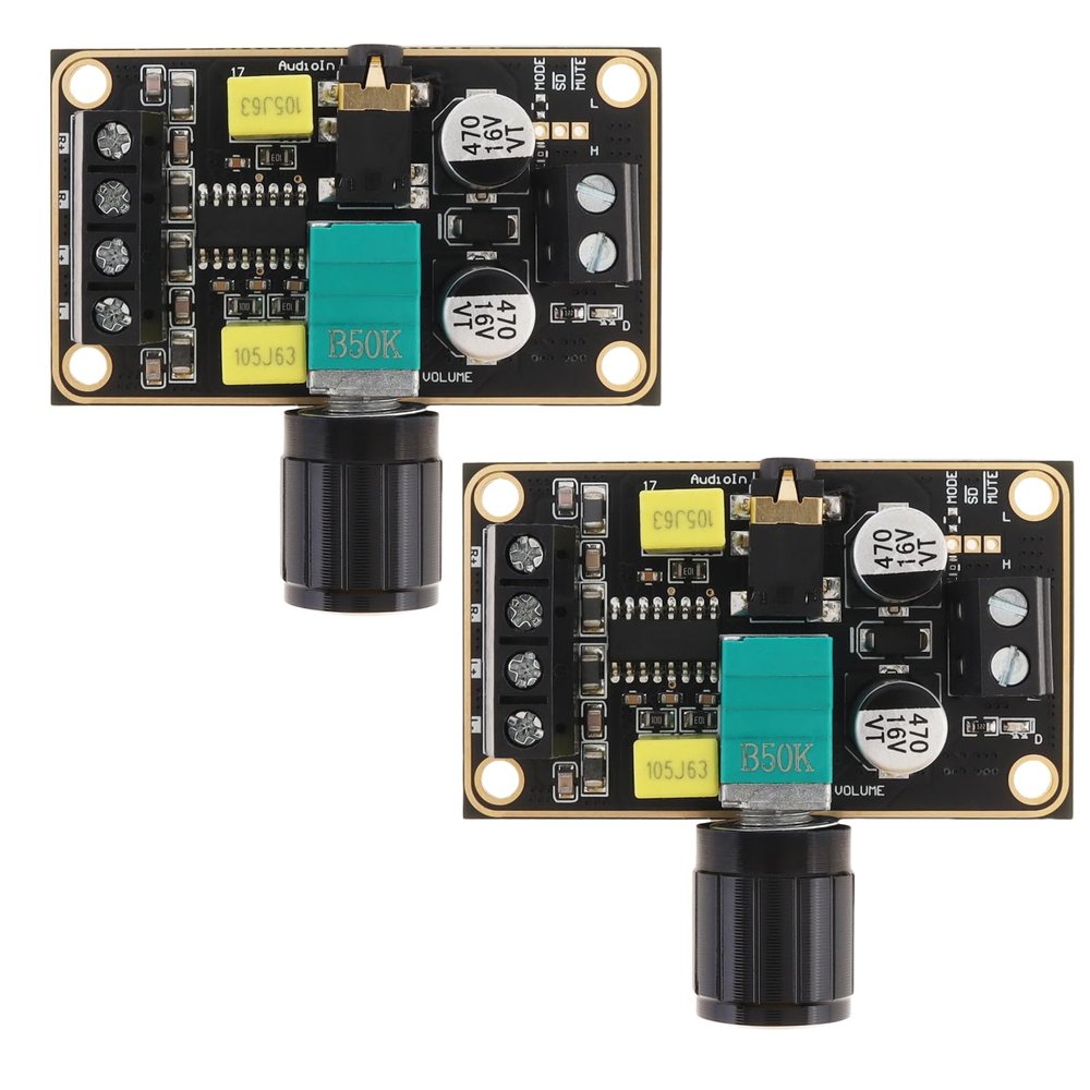 DiGiYes 2Pcs Audio Amplifier Board, PAM8406 5W+5W Mini Amplifier Board Class D 2.0 Dual Channel DC 5V Digital Stereo Power Amp Module for DIY Sound System