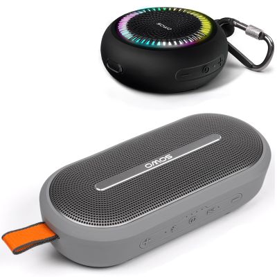 Bluetooth Shower Speaker Waterproof - Small Portable Bluetooth Speaker Wireless with Clip - Powerful Bass and Louder Volume - Colorful Lights and Lightweight