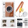 WOGOZAN Accessories Kit for Fujifilm Instax Mini EVO Instant CameraIncluding Clear Case, Lens Cap, Brown Camera Strap, Album for Mini 3 Inch Film, Screen Protector, DIY Sticker (No Camera) view 1