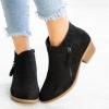 HINDOLA Ankle Boots for Women Casual Slip On Low Heel Chunky Stacked Heel Side Zipper Western Booties Dress Short Boots Shoes view 3