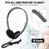 Konohan 30 Pack Headphones Bulk Headphone for School Classroom Student Wired Headphones Adjustable with 3.5 mm Jack for Adults (Grey) view 3