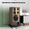Home speaker tray vibration damping feet bookshelf base vibration damping plate HIFI stereo subwoofer anti-vibration pad height adjustable free movement strong support capacity safety and durability l view 3