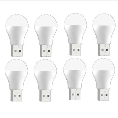ALIVIM 8Pcs LED USB Plug Lamp Computer Mobile Power Charging Small Book Lamp Eye Protection Reading Light Round Light Night Light,Warm White