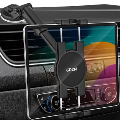 GDZN Dashboard Tablet Mount for Car, [Replaceable Suction Cup] Dash Tablet Holder Clip with Strong Sticky Gel Suction Cup for iPad Pro Mini Air, Galaxy Z Fold, Tabs, iPhone, Fire, 4-11" Device