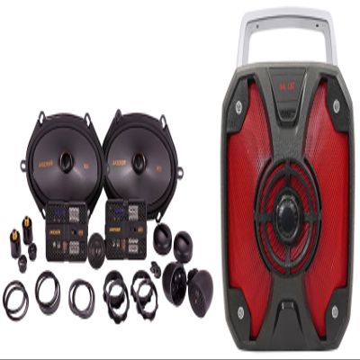 Audiosavings Bundle: (1) Pair Kicker 51KSS6804 6x8 / 5x7 Car Audio Component Speakers Bundle with (1) Rockville ROCKBOX 6.5" 100 Watt Portable Rechargeable Bluetooth Speaker w USB/SD (Items 3)
