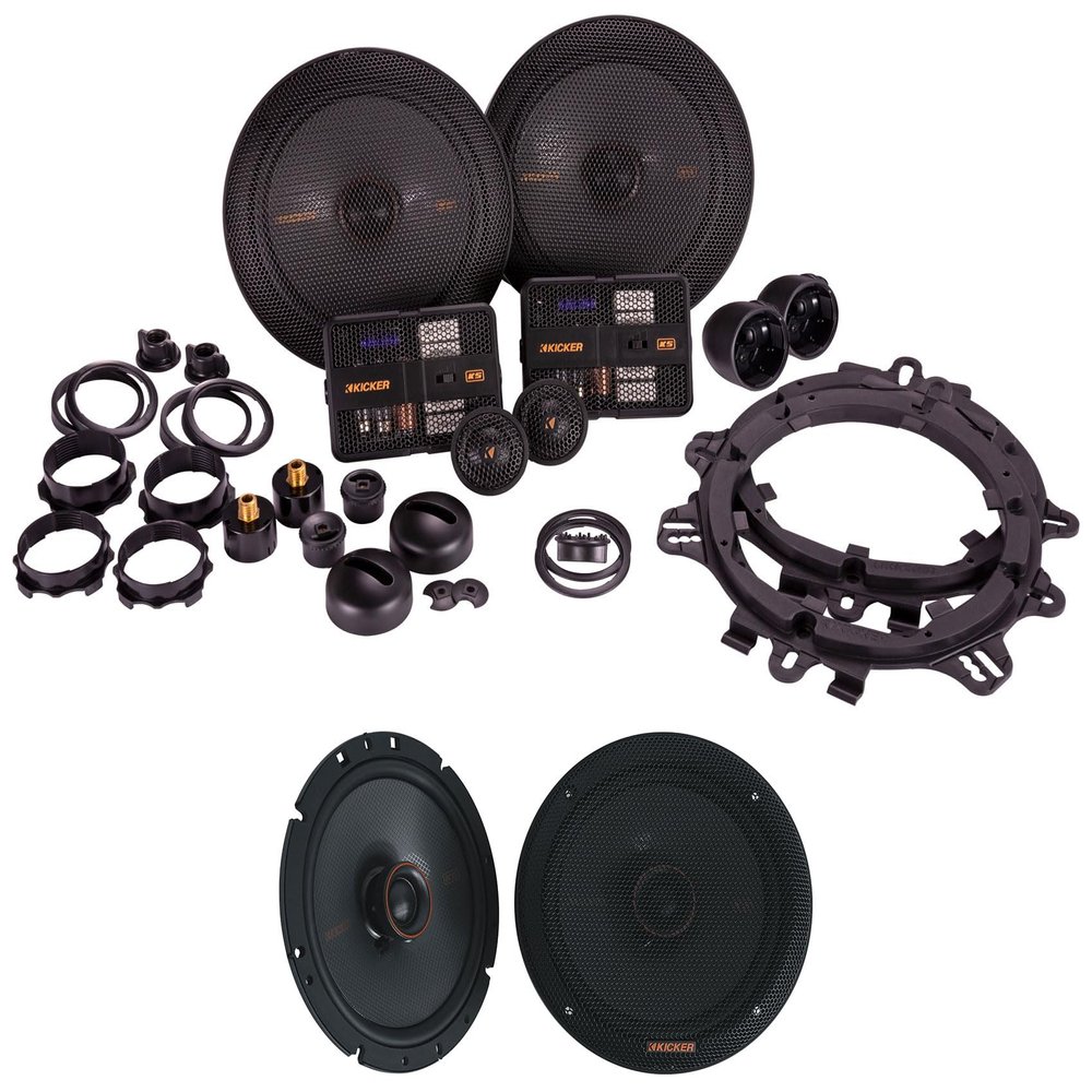 Audiosavings Bundle: (1) Pair Kicker 51KSS6704 6.75" Car Audio Component Speakers Bundle with (1) Pair Kicker 51KSC6704 6.75" 100 Watt RMS Car Audio Speakers KSC6704 KSC670 (Items 4)