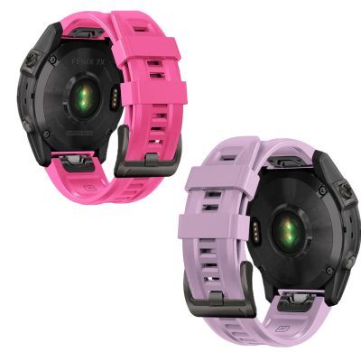 26mm watch band for garmin fenix 5x 6x 7x 3 hr quickfit 26 watch band for garmin women men silicone Pink and Purple bundle