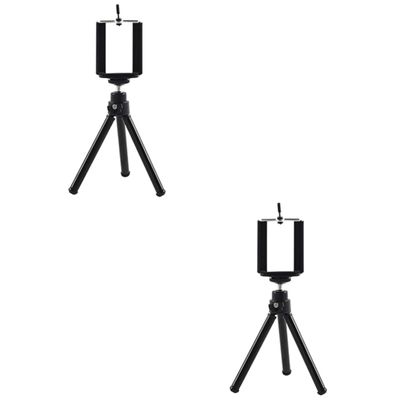 OSALADI 2pcs Retractable Mini Tripod for Mobile Phones Compact Section Photography Stand for Smartphones and Small Digital Cameras for Desktop and Outdoor Use Black