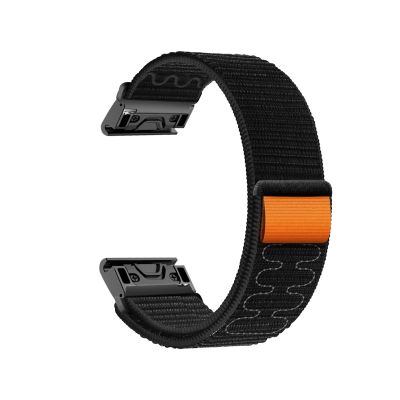 26mm 22mm Nylon strap,For Garmin Fenix 7 7X 6 6X Pro 5 5X Plus 3 3HR Quick Fit Bracelet watch For Forerunner 945 935 Band (Color : Black, Size : 22mm)