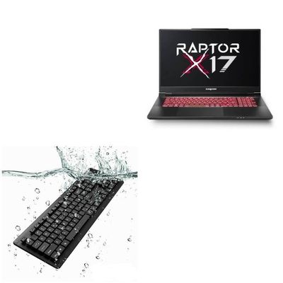 BoxWave Keyboard Compatible with Eurocom Raptor x17 - AquaProof USB Keyboard, Washable Waterproof Water Resistant - Jet Black