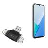 BoxWave Smart Gadget Compatible with Wiko T60 - AllReader SD Card Reader, microSD Card Reader SD Compact USB - Jet Black view 1