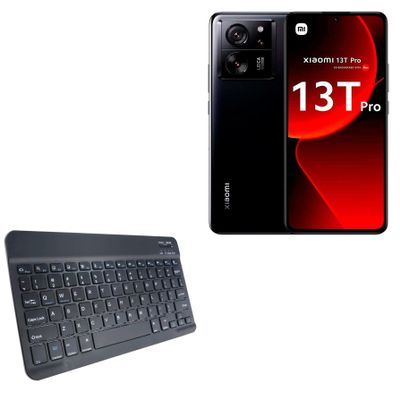BoxWave Keyboard Compatible with Xiaomi 13T Pro - SlimKeys Bluetooth Keyboard, Portable Thin with Chiclet-Style Keys - Jet Black