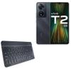 BoxWave Keyboard Compatible with vivo T2 - SlimKeys Bluetooth Keyboard, Portable Thin with Chiclet-Style Keys - Jet Black view 1