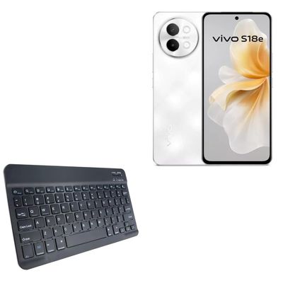 BoxWave Keyboard Compatible with vivo S18e - SlimKeys Bluetooth Keyboard, Portable Thin with Chiclet-Style Keys - Jet Black