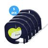 5-Pack Compatible Label Replacement for Dymo Letratag Plastic White Tape 91201 S0721610, for Dymo Letratag LT-100H LT-100T LT-110T QX50 XR XM 200B 2000 Plus, Black on White, 12mm x 4m view 4