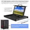 4 Port Rack Mount KVM Console with 15.6'' 1080P Monitor, 1U VGA KVM Switch Drawer for 24-Inch Deep Network Cabinet,OSD Hotkey Button Switching,Compatible with Windows,Linux,Mac,Sun,etc,Cables Included view 2