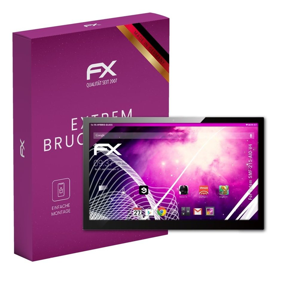 atFoliX Plastic Glass Protective Film compatible with Cytem SMF-215-AIO-V4, 9H Hybrid-Glass FX Screen Protector