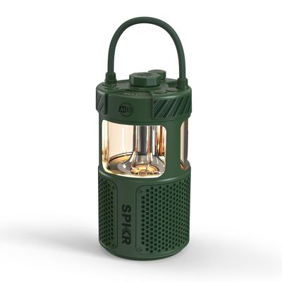 MEE audio lightSPKR Bluetooth wireless speaker with camping lantern: 360 audio, 3 audio modes, 2 light colors & infinite brightness adjustment, IPX6 waterproof for indoor & outdoor use (Forest Green)