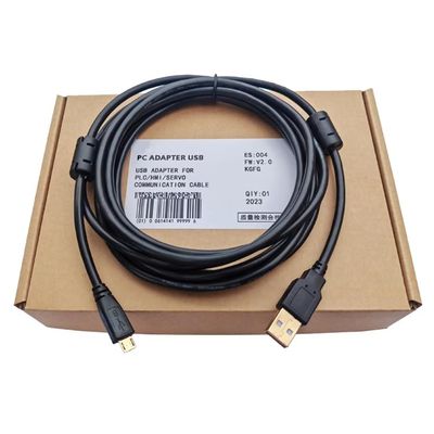 USB-Micro Commissioning Cable for servo Drives Communication Data Download Cable Gold-Plated Plug Double Magnetic Ring Version 3m