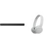 Sony S100F 2.0ch Soundbar with Bass Reflex Speaker, Integrated Tweeter and Bluetooth & WH-CH520 Wireless Headphones Bluetooth On-Ear Headset with Microphone, White view 1