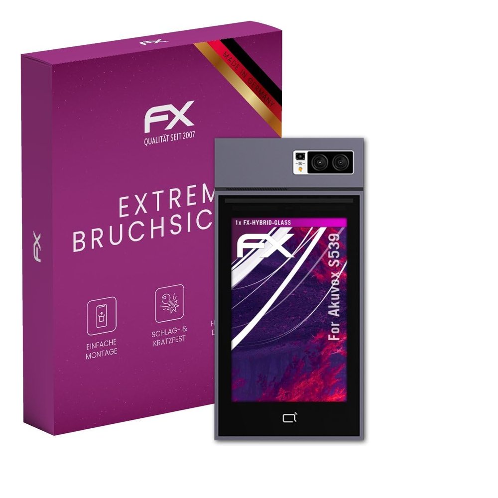 atFoliX Plastic Glass Protective Film compatible with Akuvox S539, 9H Hybrid-Glass FX Screen Protector