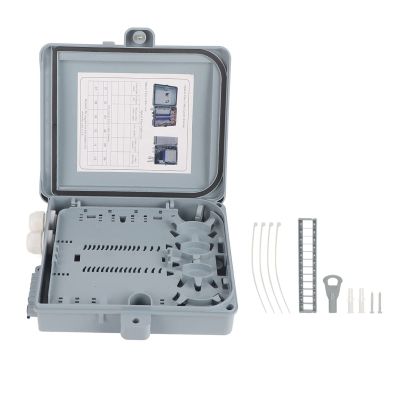 Pissente FTTH Fiber Optic Distribution Box, 12 Core Wall Mounted, IP65 Waterproof Enclosure for Cables, Pigtails, Patch Cords