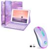 FUWANG Compatible with iPad 9th Generation Keyboard Case 10.2"(2021)/8th Gen/7th Gen Bundle with Wireless Mouse,Rechargeable LED Wireless Bluetooth Mouse view 1