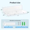 Acrylic Wall Mount Shelf for Camera No Drill Wall Mount Shelf for Echo Dot Echo Pop Phone Organizer for Bathroom, Bedroom, Living Room, Kitchen, Room Decor (Large) view 2